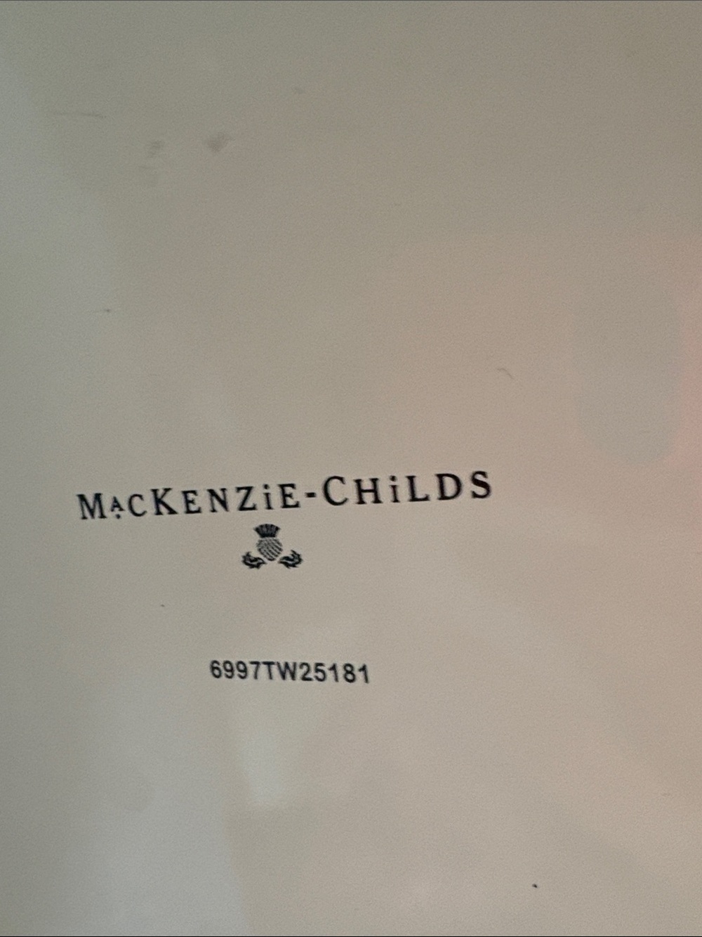 MacKenzie-Childs Pastel Checkered Teapot with Blue Glass Finial - Picture 6 of 6
